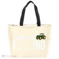 Id Rather Be Farming Funny Farmer Gift Tote Bag thumb 0
