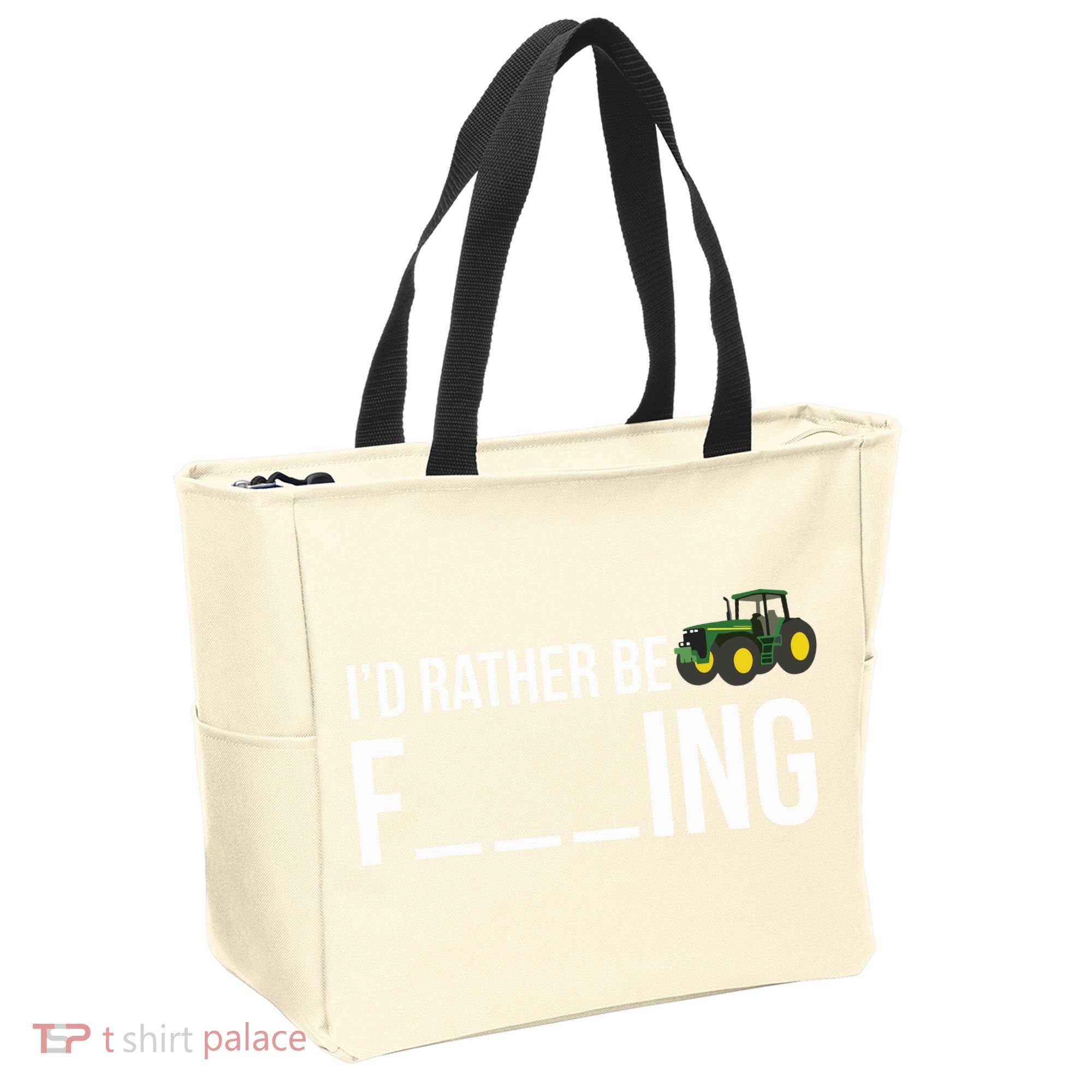 Id Rather Be Farming Funny Farmer Gift Tote Bag