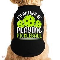 I'd Rather Be Playing Pickleball Gift For Pickleball Team Doggie Tank thumb 0