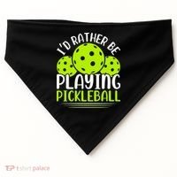 I'd Rather Be Playing Pickleball Gift For Pickleball Team USA-Made Doggie Bandana thumb 0