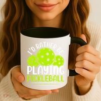I'd Rather Be Playing Pickleball Gift For Pickleball Team Coffee Mug thumb 3