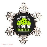 I'd Rather Be Playing Pickleball Gift For Pickleball Team Ornament thumb 0