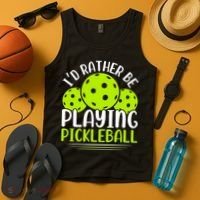 I'd Rather Be Playing Pickleball Gift For Pickleball Team Tank Top thumb 4
