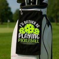 I'd Rather Be Playing Pickleball Gift For Pickleball Team Golf Towel thumb 2