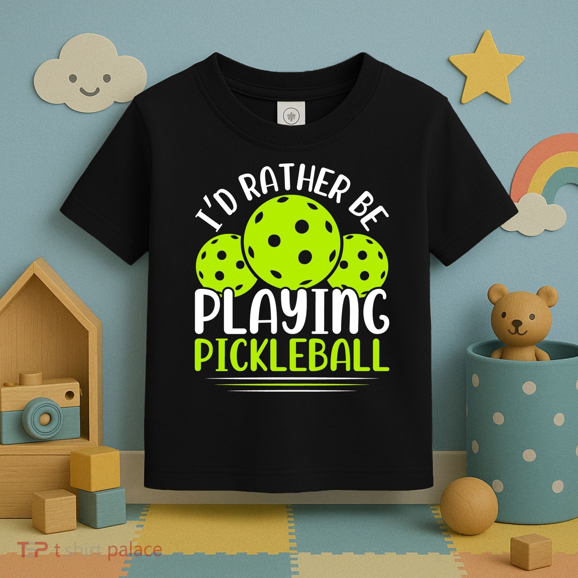 I'd Rather Be Playing Pickleball Gift For Pickleball Team Toddler T-Shirt