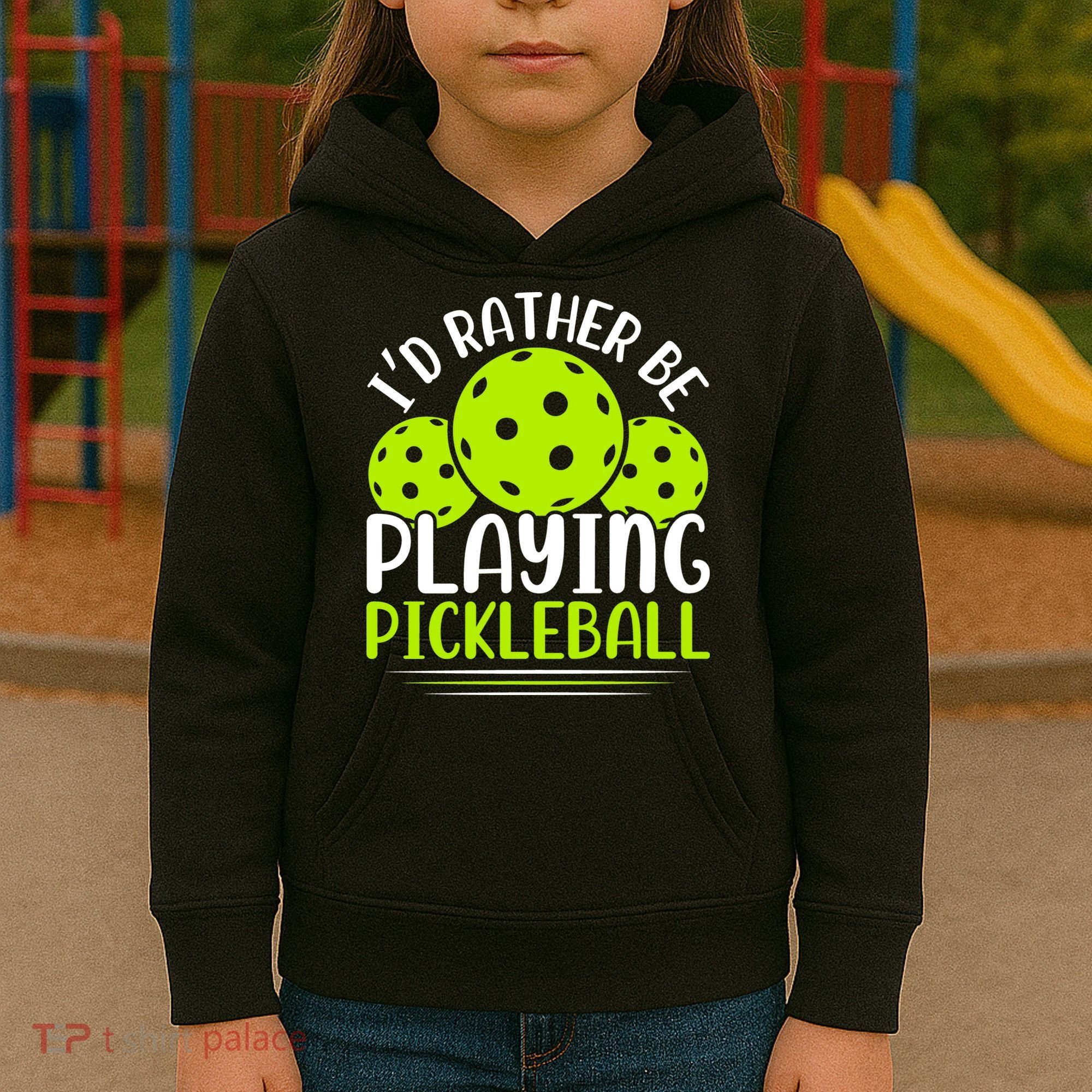 I'd Rather Be Playing Pickleball Gift For Pickleball Team Kids Hoodie