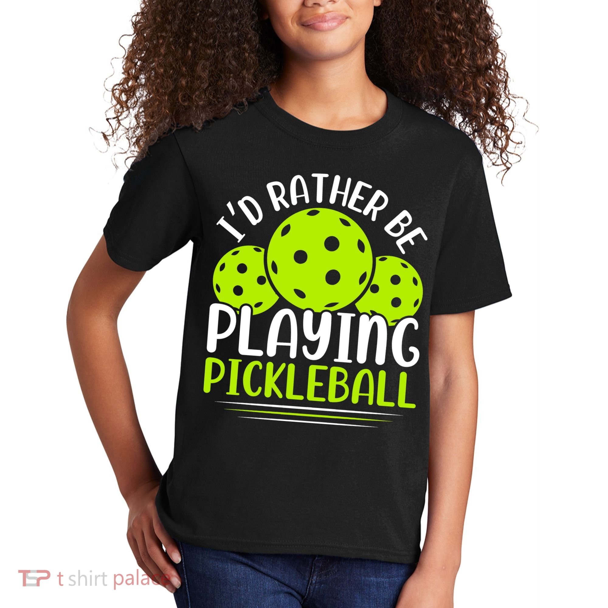 I'd Rather Be Playing Pickleball Gift For Pickleball Team Kids T-Shirt