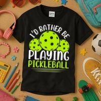 I'd Rather Be Playing Pickleball Gift For Pickleball Team Kids T-Shirt thumb 3