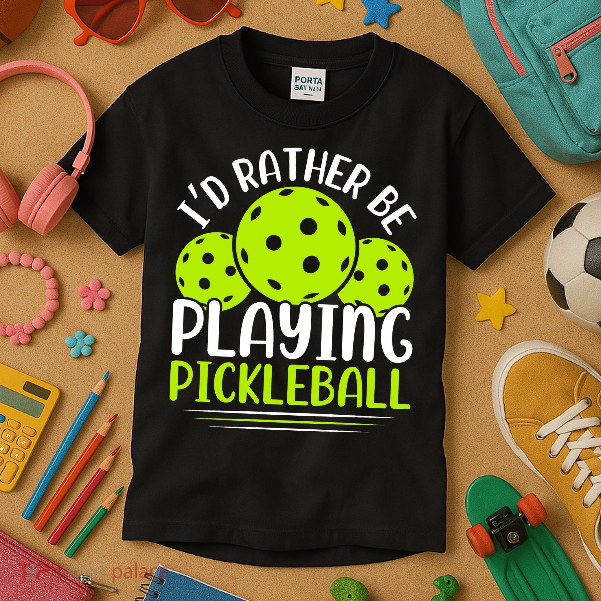 I'd Rather Be Playing Pickleball Gift For Pickleball Team Kids T-Shirt