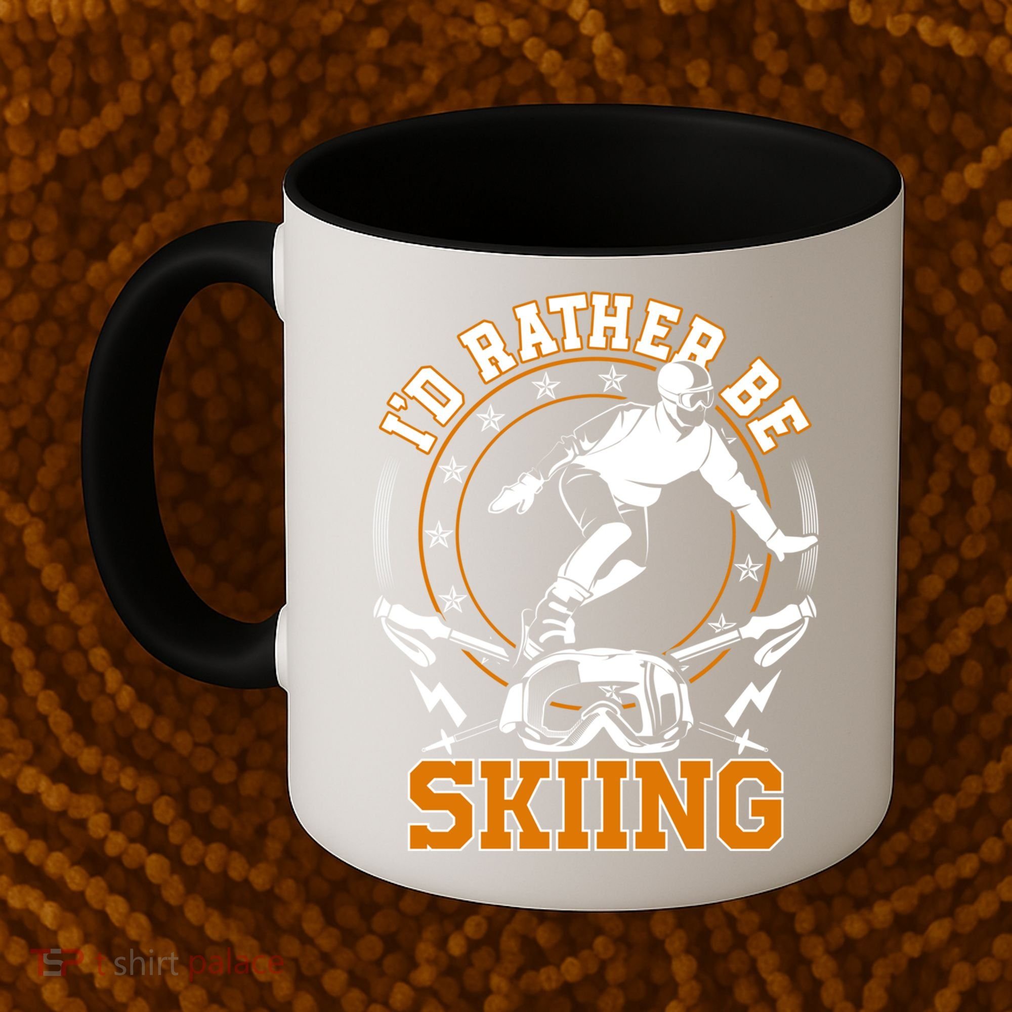 Id Rather Be Skiing Snow Winter Ski Cool Gift Coffee Mug