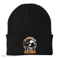 Id Rather Be Skiing Snow Winter Ski Cool Gift Beanie thumb 0