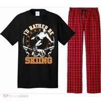 Id Rather Be Skiing Snow Winter Ski Cool Gift Pajama Set thumb 0