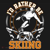 Id Rather Be Skiing Snow Winter Ski Cool Gift Pajama Set thumb 2