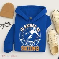 Id Rather Be Skiing Snow Winter Ski Cool Gift Hoodie thumb 4