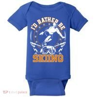 Id Rather Be Skiing Snow Winter Ski Cool Gift Baby Bodysuit thumb 0