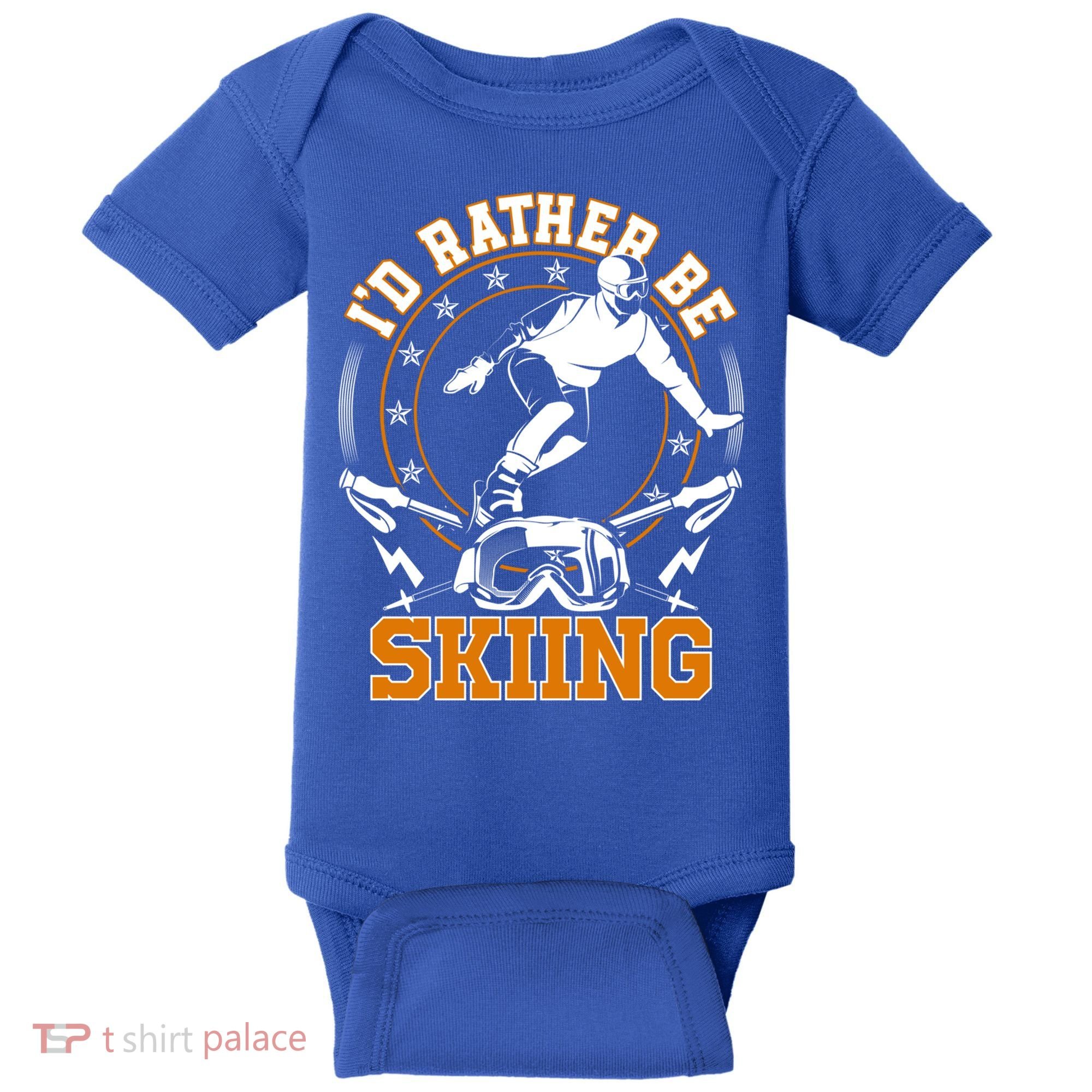 Id Rather Be Skiing Snow Winter Ski Cool Gift Baby Bodysuit