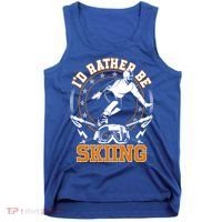 Id Rather Be Skiing Snow Winter Ski Cool Gift Tank Top thumb 0