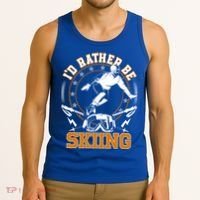 Id Rather Be Skiing Snow Winter Ski Cool Gift Tank Top thumb 3