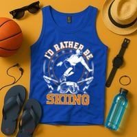 Id Rather Be Skiing Snow Winter Ski Cool Gift Tank Top thumb 4