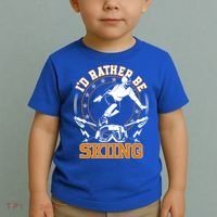 Id Rather Be Skiing Snow Winter Ski Cool Gift Toddler T-Shirt thumb 2