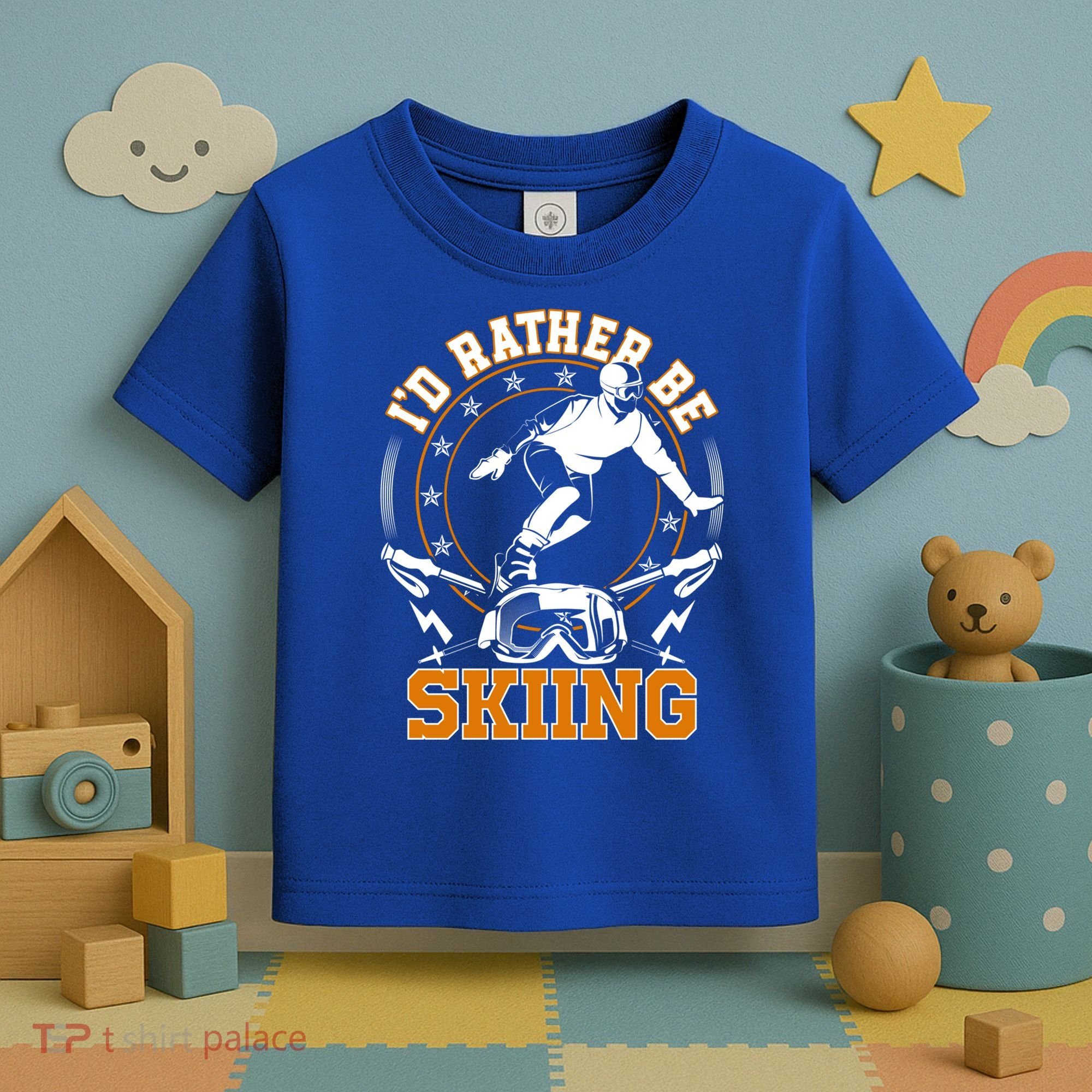 Id Rather Be Skiing Snow Winter Ski Cool Gift Toddler T-Shirt