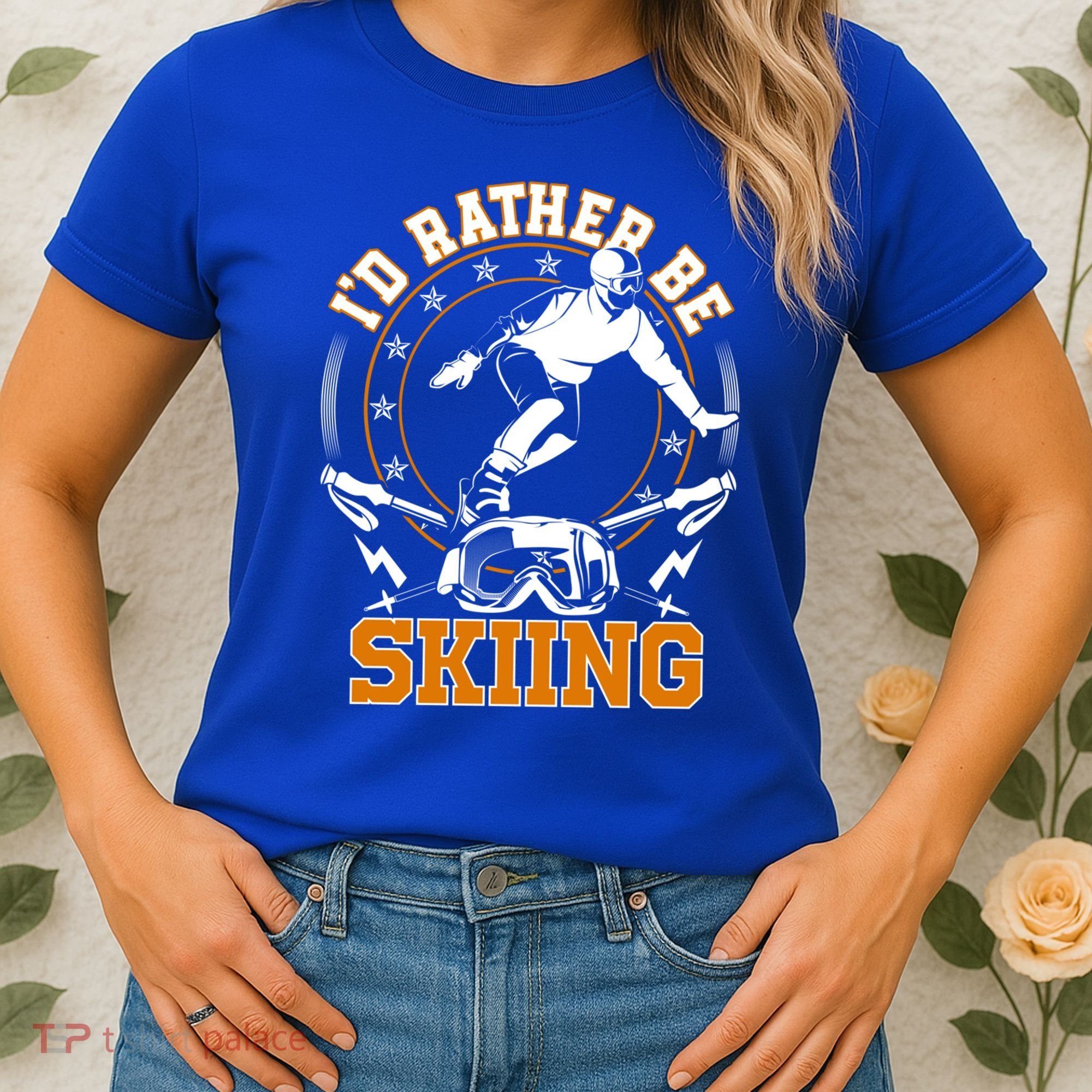 Id Rather Be Skiing Snow Winter Ski Cool Gift Women's T-Shirt
