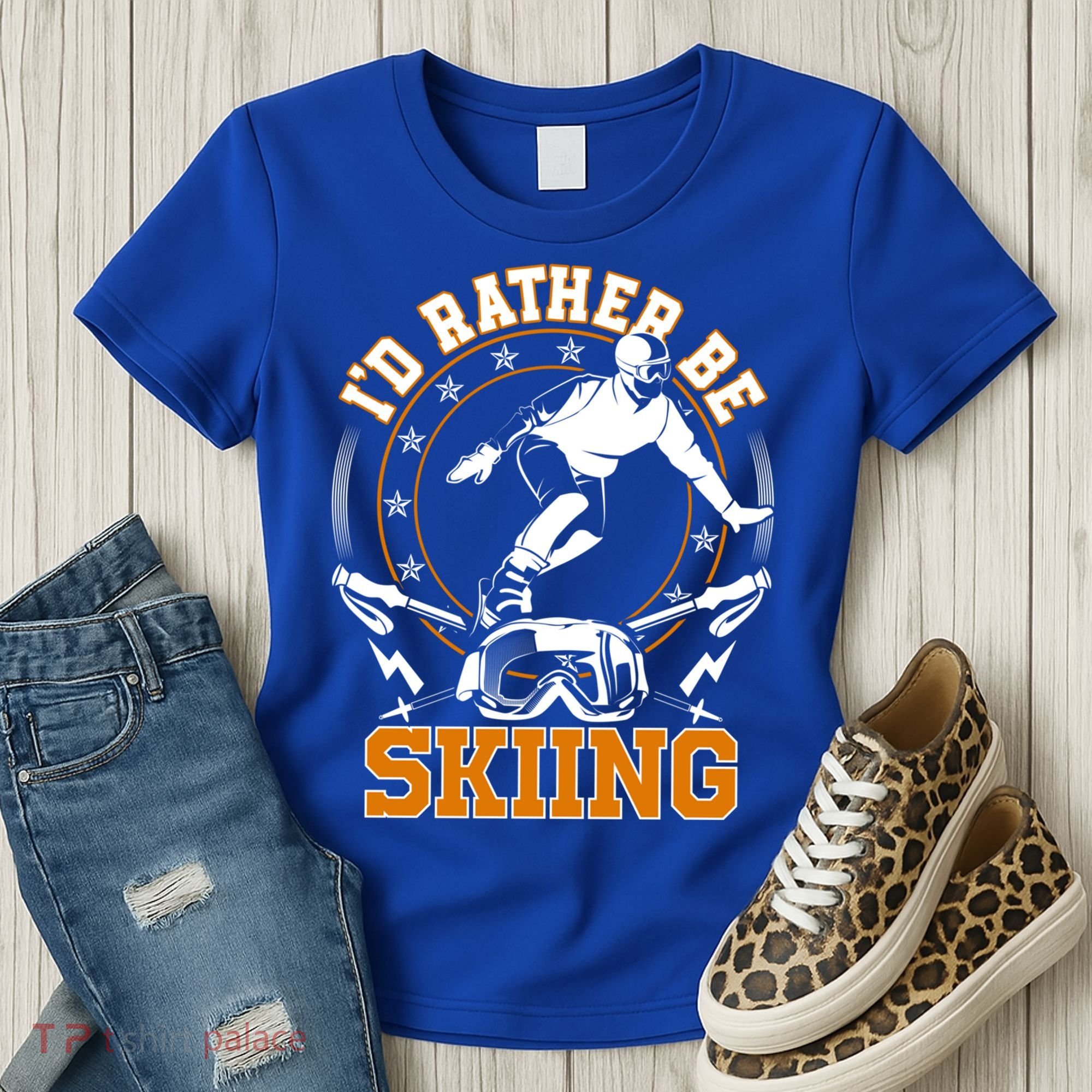 Id Rather Be Skiing Snow Winter Ski Cool Gift Women's T-Shirt