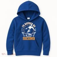 Id Rather Be Skiing Snow Winter Ski Cool Gift Kids Hoodie thumb 0
