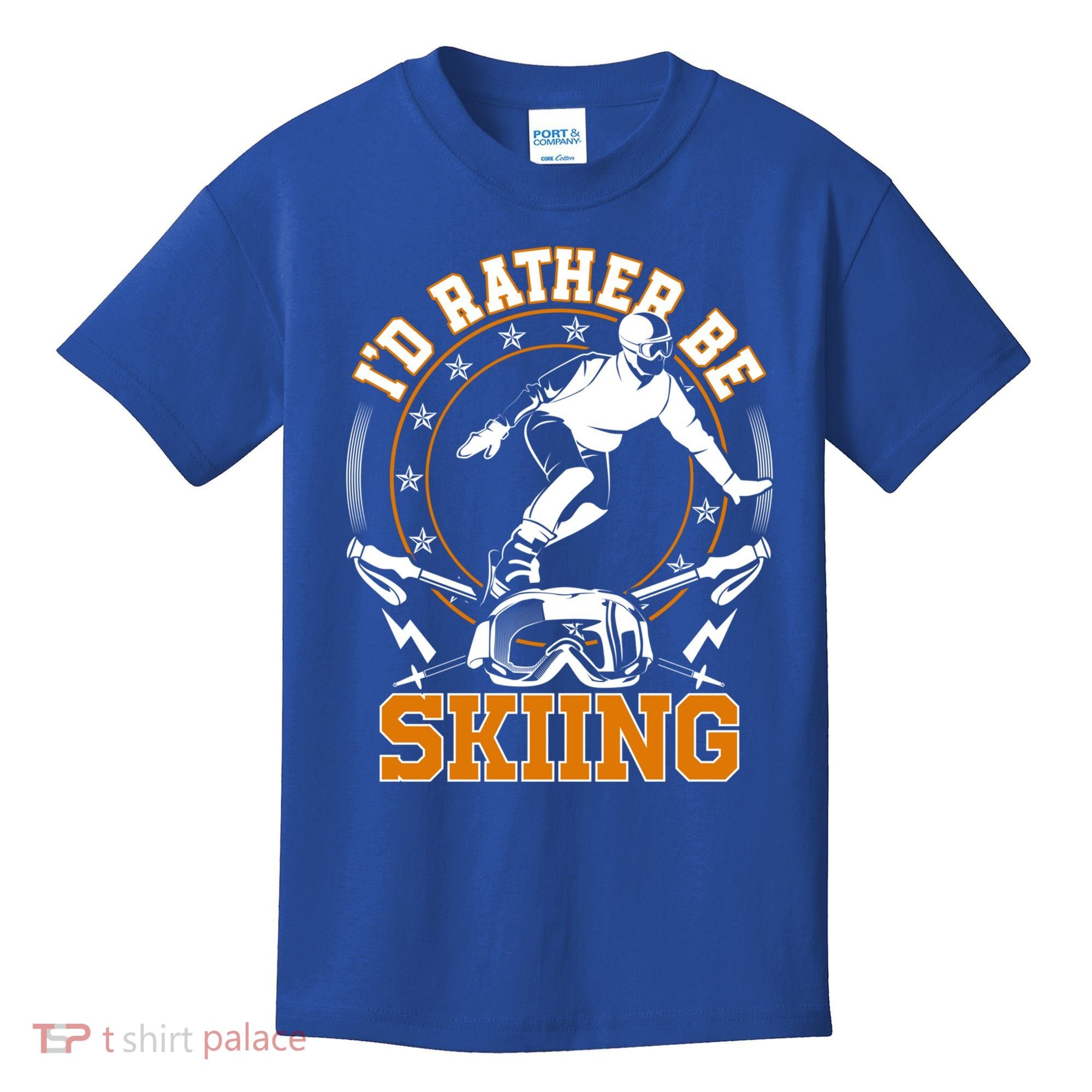 Id Rather Be Skiing Snow Winter Ski Cool Gift Kids T-Shirt