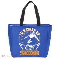 Id Rather Be Skiing Snow Winter Ski Cool Gift Tote Bag thumb 0