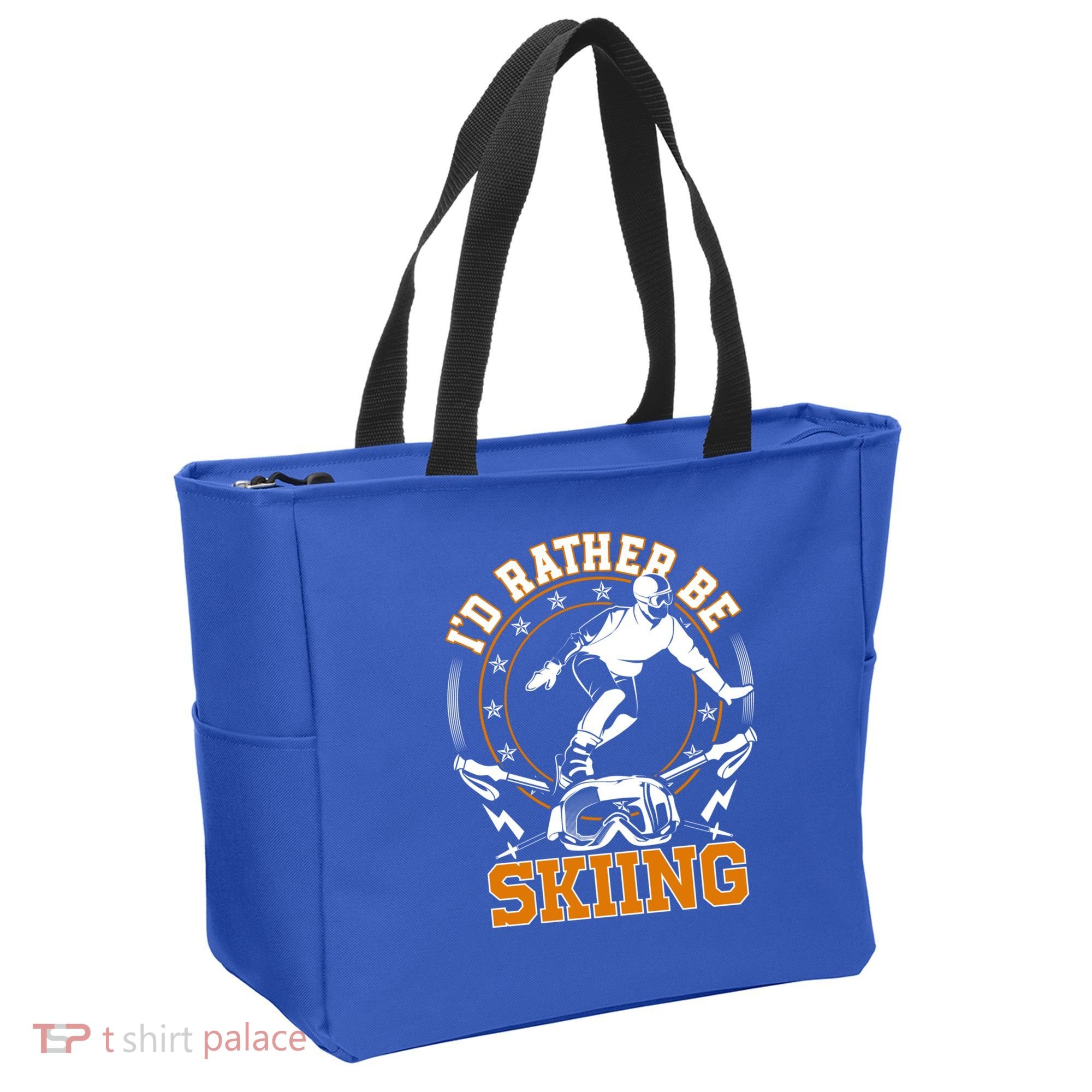 Id Rather Be Skiing Snow Winter Ski Cool Gift Tote Bag