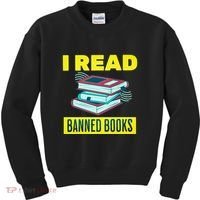 I Read Banned Books Politically Incorrect Anti Censorship Kids Sweatshirt thumb 0