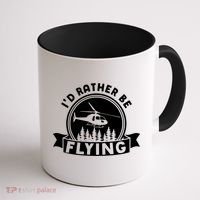 Id Rather Be Flying Funny Helicopter Pilot Gift Coffee Mug thumb 1