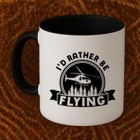 Id Rather Be Flying Funny Helicopter Pilot Gift Coffee Mug thumb 2