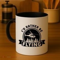 Id Rather Be Flying Funny Helicopter Pilot Gift Coffee Mug thumb 4