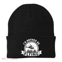 Id Rather Be Flying Funny Helicopter Pilot Gift Beanie thumb 0