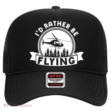 Id Rather Be Flying Funny Helicopter Pilot Gift Hat