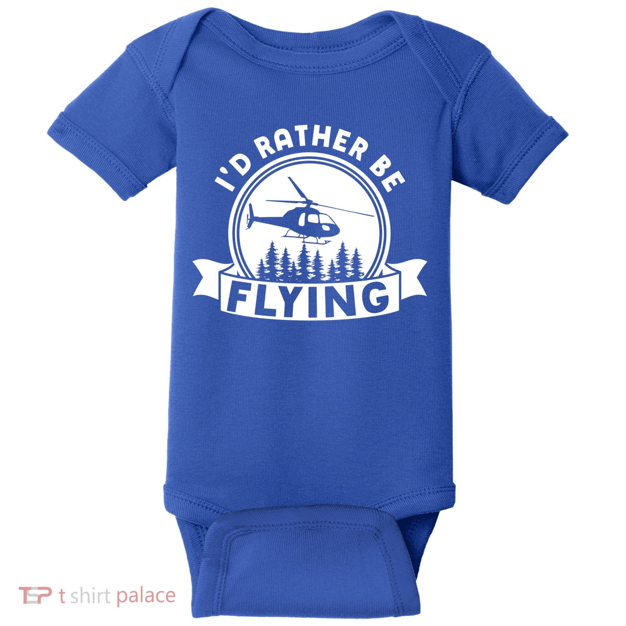 Id Rather Be Flying Funny Helicopter Pilot Gift Baby Bodysuit