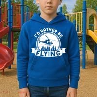 Id Rather Be Flying Funny Helicopter Pilot Gift Kids Hoodie thumb 2