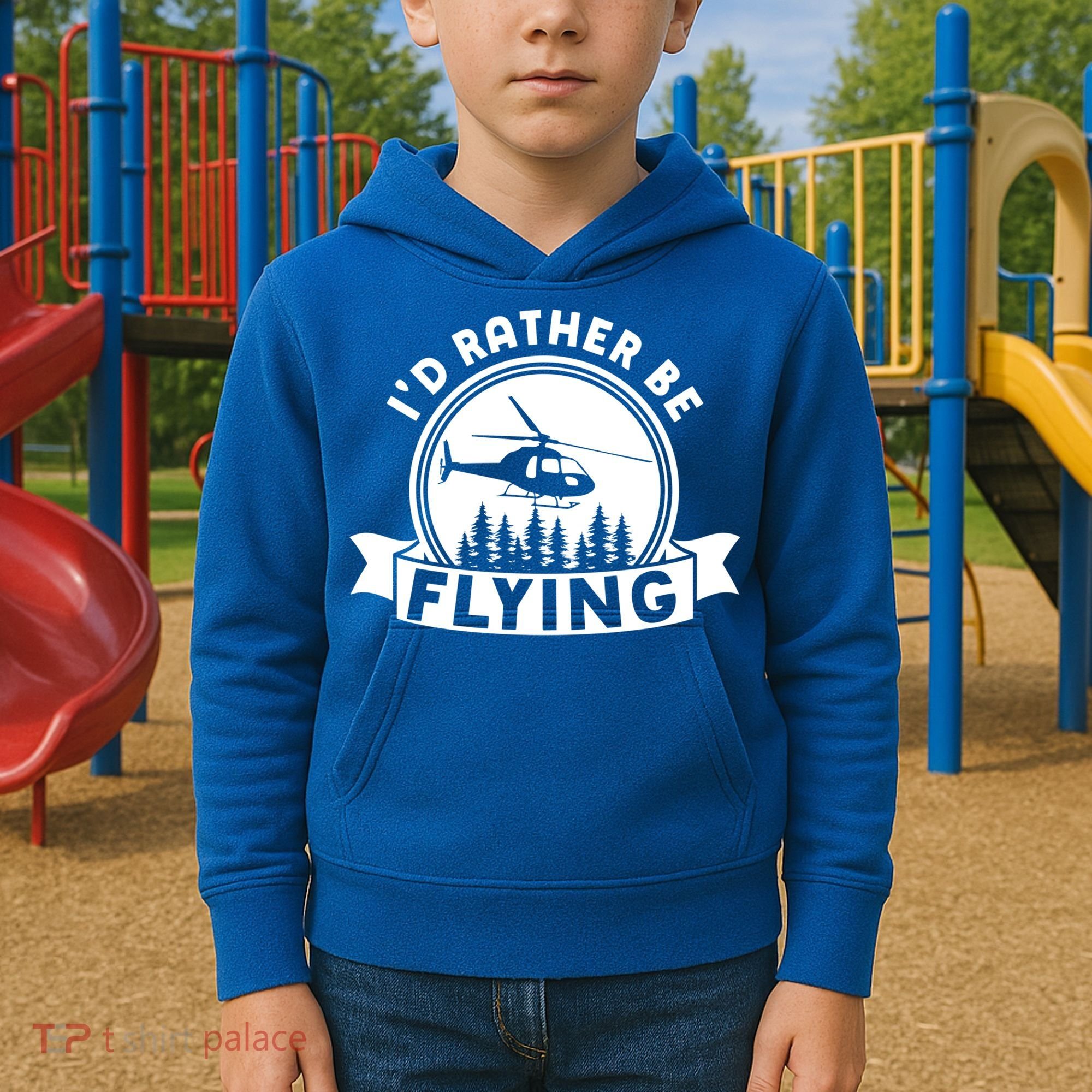 Id Rather Be Flying Funny Helicopter Pilot Gift Kids Hoodie