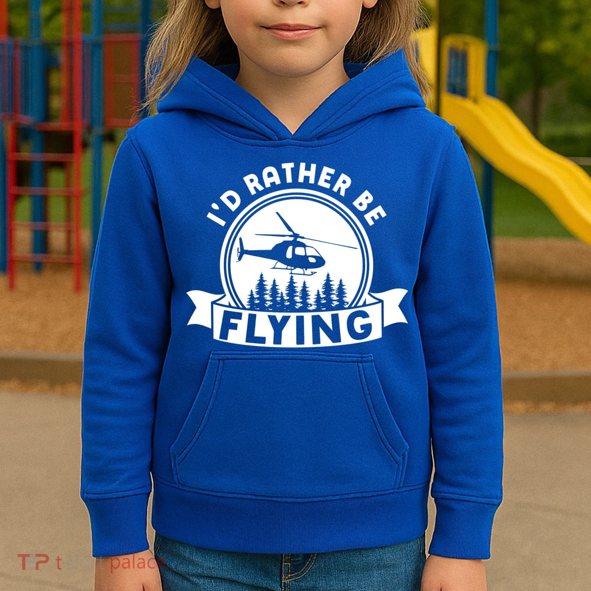 Id Rather Be Flying Funny Helicopter Pilot Gift Kids Hoodie