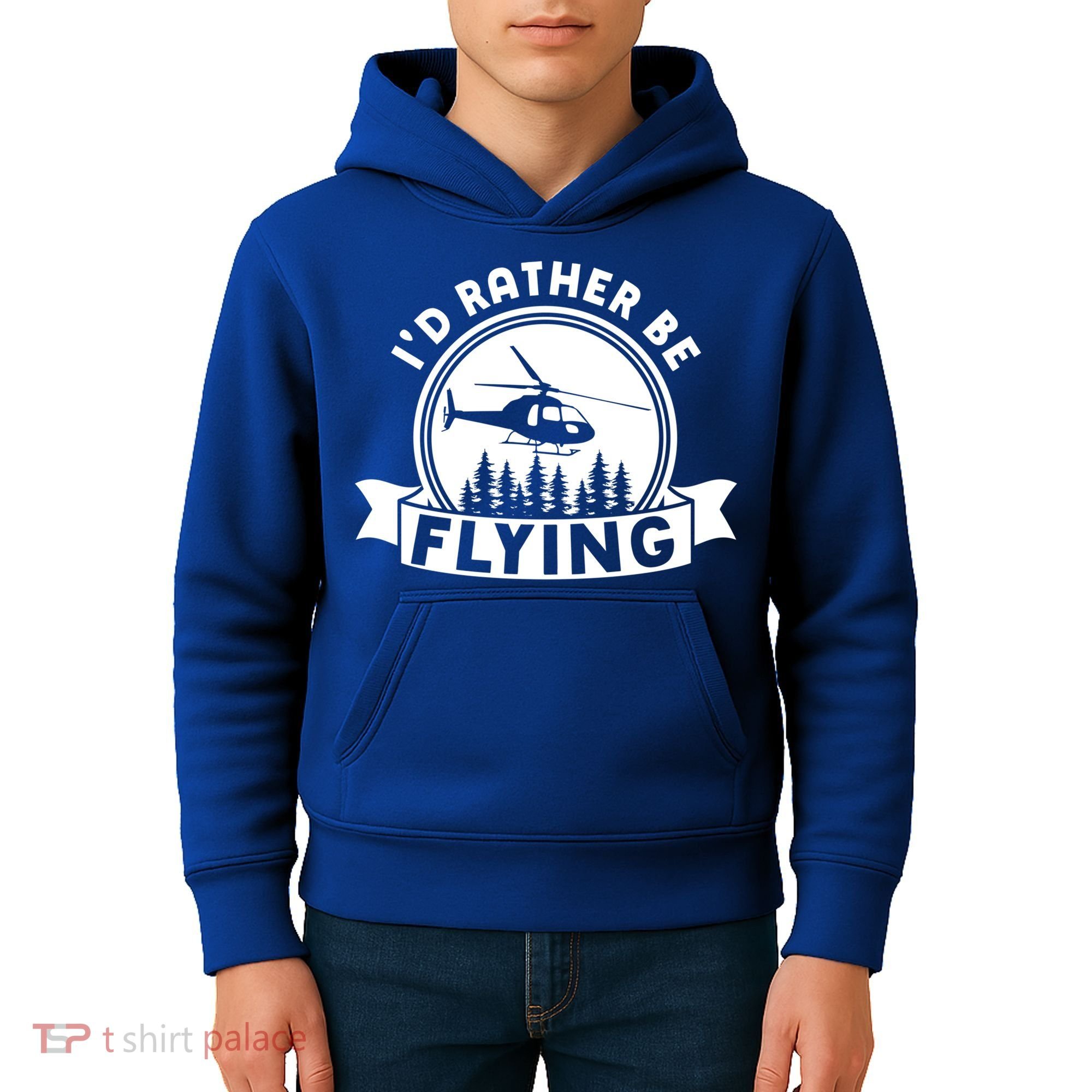 Id Rather Be Flying Funny Helicopter Pilot Gift Kids Hoodie