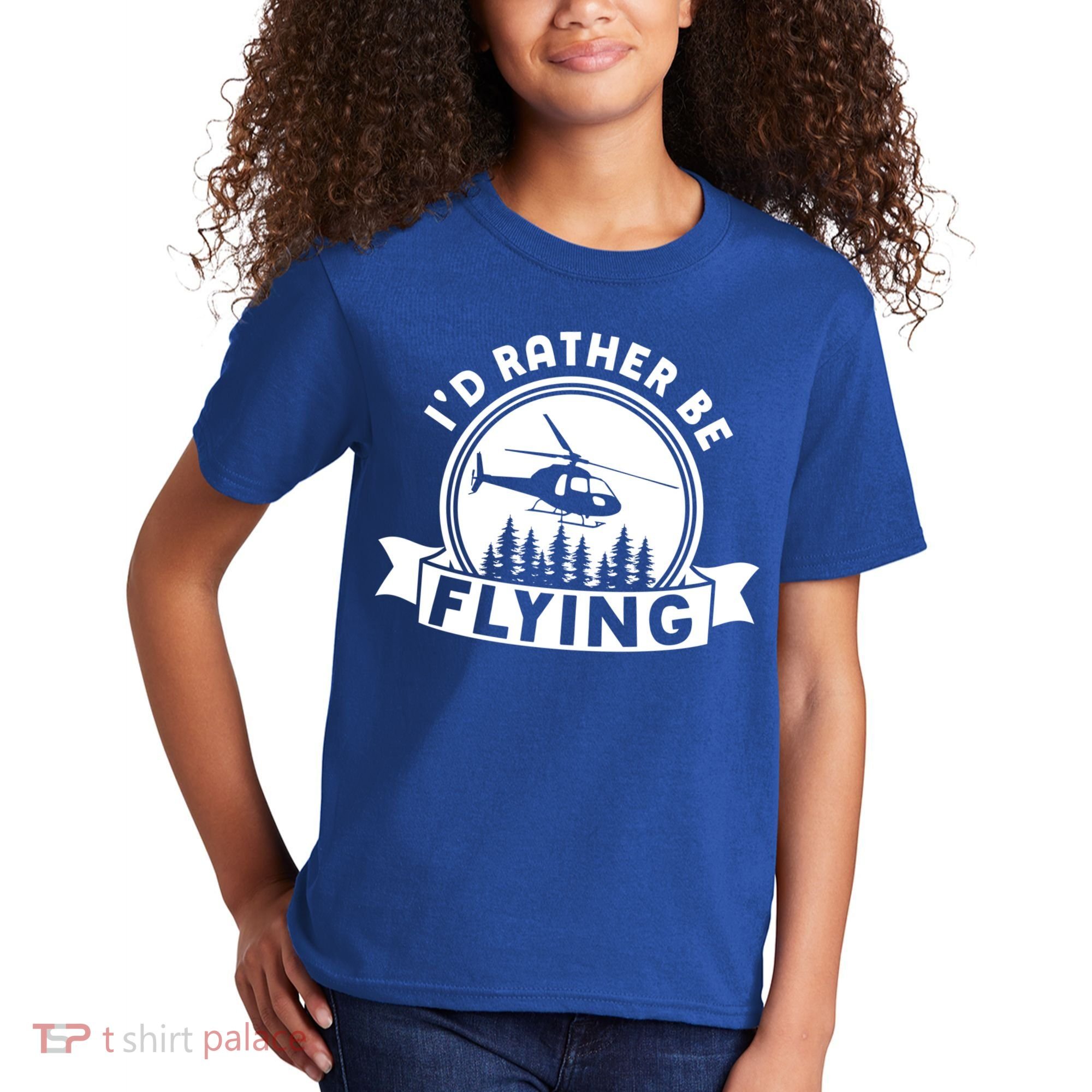 Id Rather Be Flying Funny Helicopter Pilot Gift Kids T-Shirt