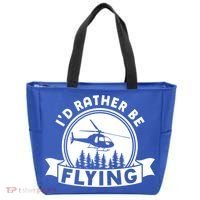 Id Rather Be Flying Funny Helicopter Pilot Gift Tote Bag thumb 0