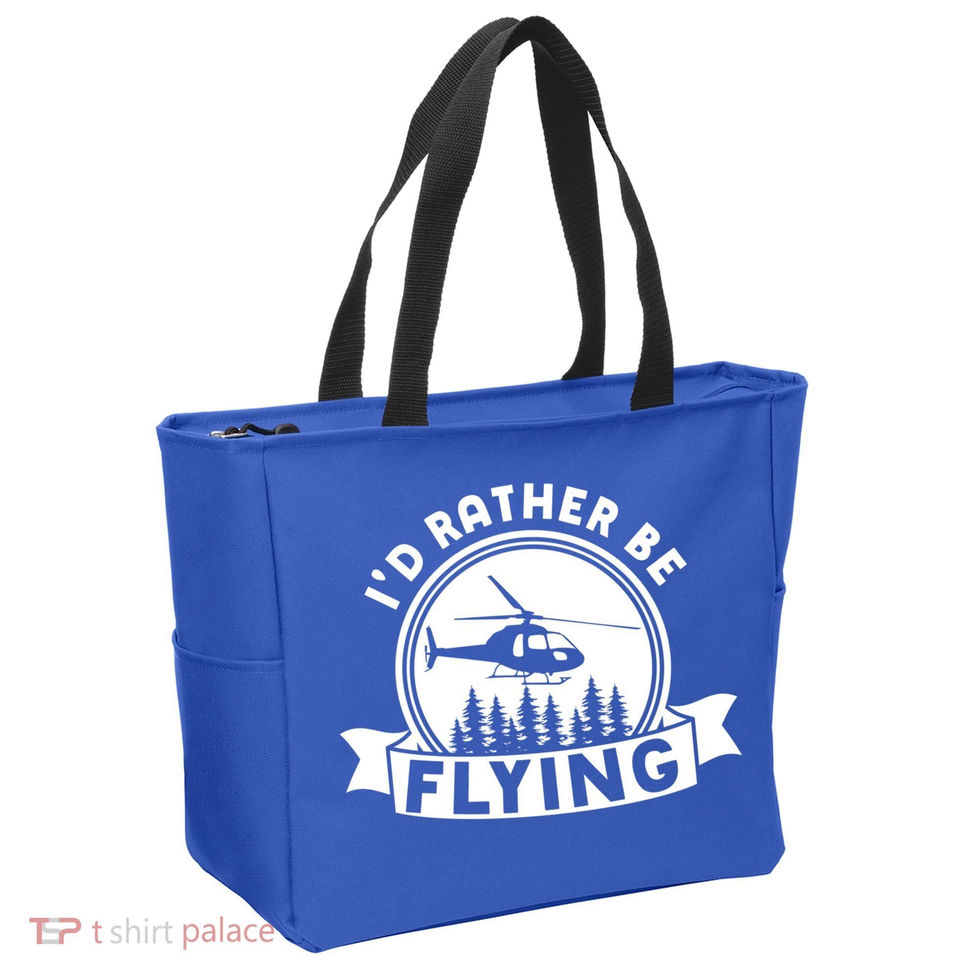Id Rather Be Flying Funny Helicopter Pilot Gift Tote Bag