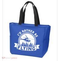 Id Rather Be Flying Funny Helicopter Pilot Gift Tote Bag thumb 3