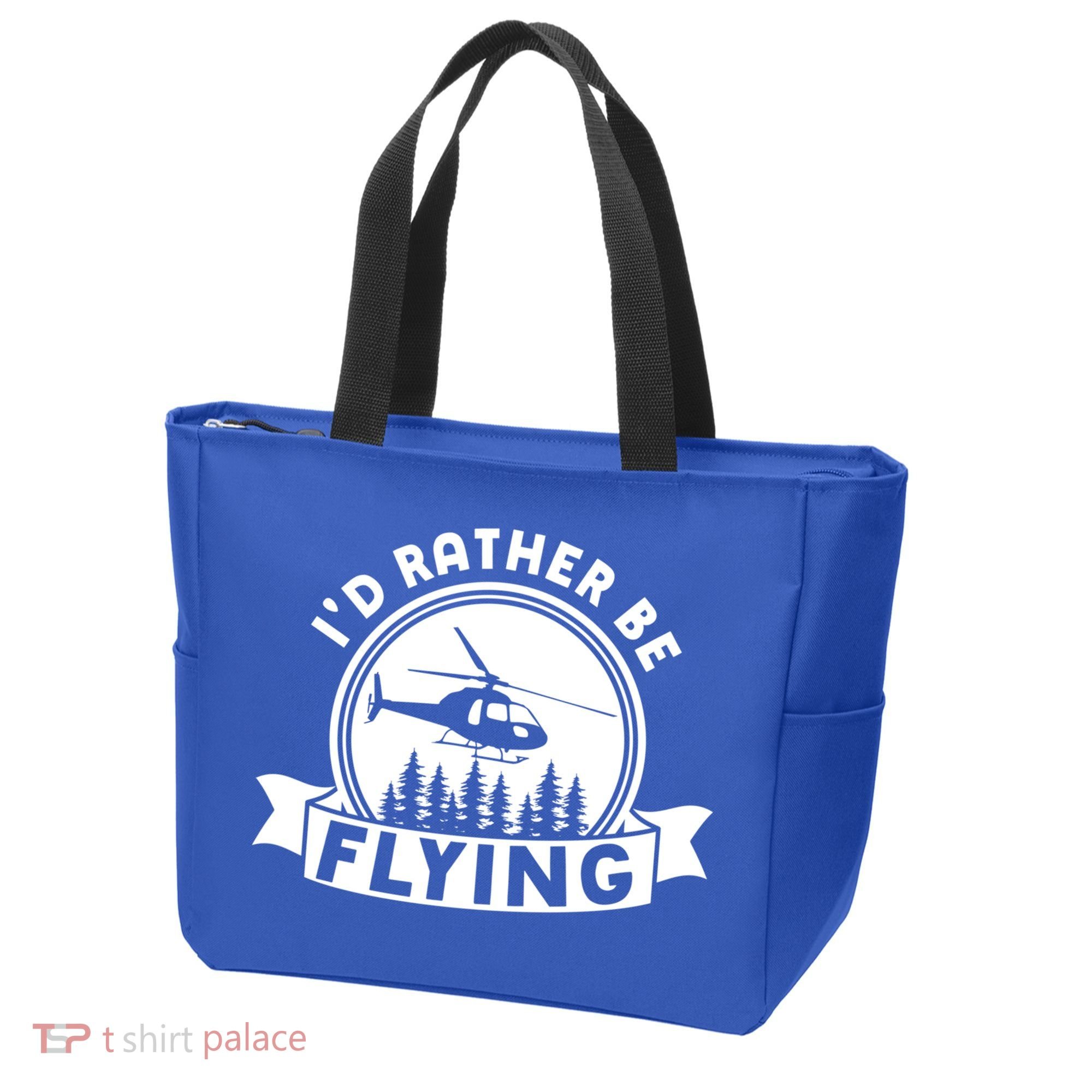 Id Rather Be Flying Funny Helicopter Pilot Gift Tote Bag