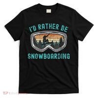 I'd Rather Be Snowboarder Mountains Vintage Snowboarding T-Shirt thumb 0
