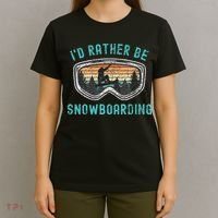 I'd Rather Be Snowboarder Mountains Vintage Snowboarding T-Shirt thumb 4