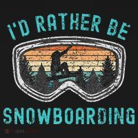 I'd Rather Be Snowboarder Mountains Vintage Snowboarding T-Shirt thumb 7